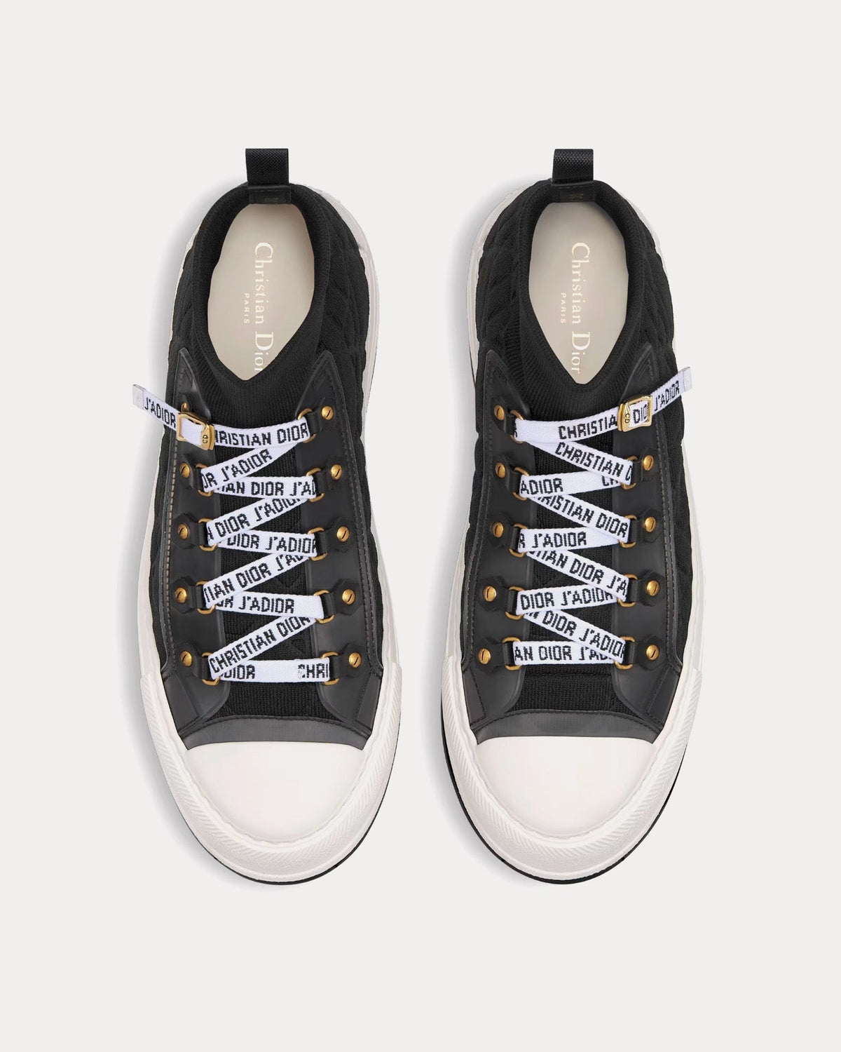 Walk'n'Dior Platform Black Macrocannage Technical Mesh High Top Sneakers
