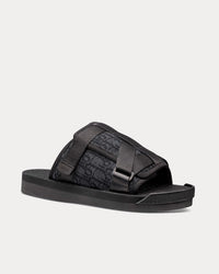 Alpha Black Dior Oblique Jacquard Sandals