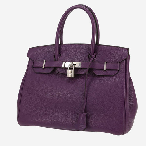 Birkin 30 cm handbag in purple togo leather