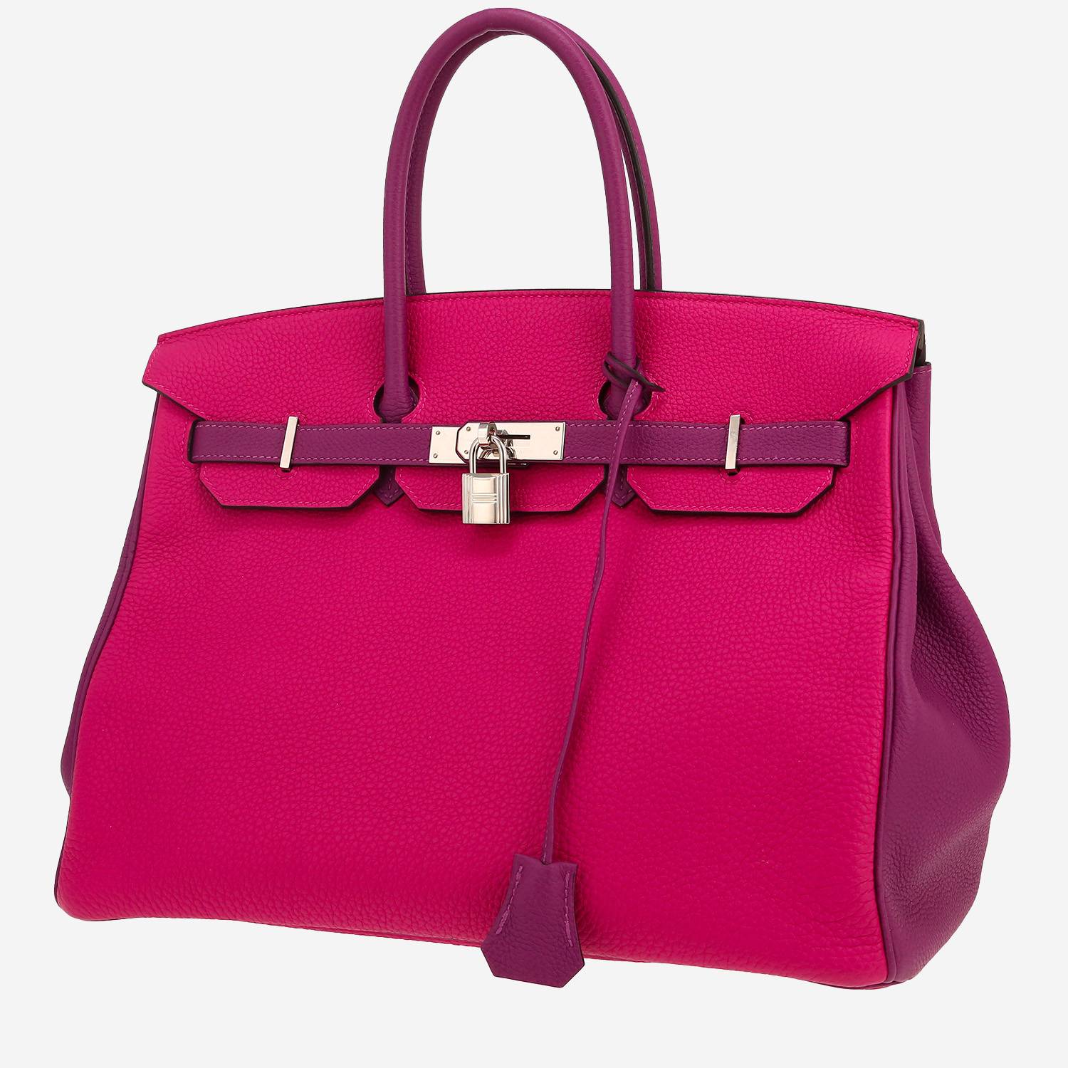 Birkin 35 cm handbag in purple Anemone togo leather and purple leather