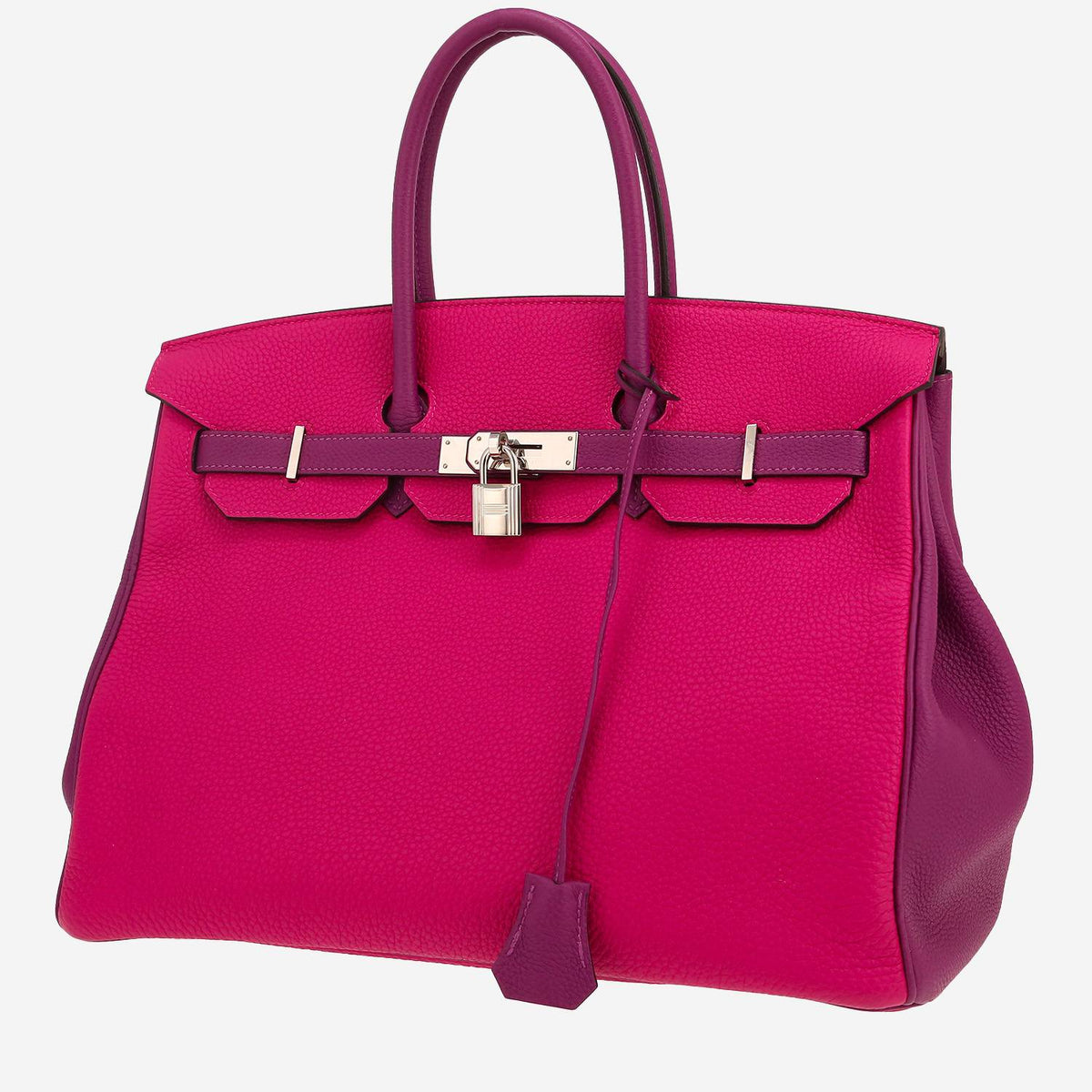 Birkin 35 cm handbag in purple Anemone togo leather and purple leather