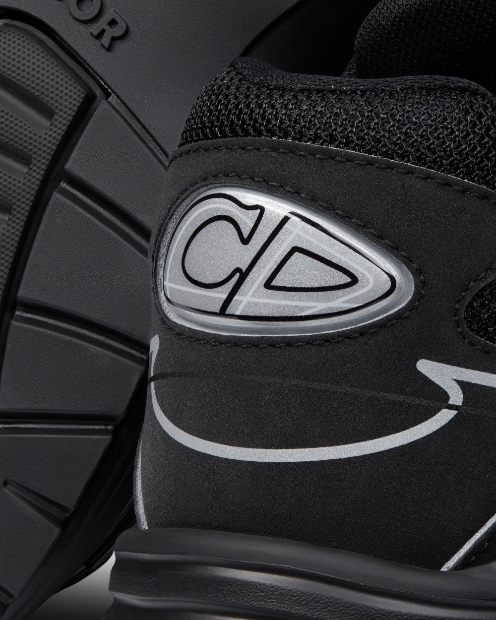 B30 Black Mesh and Technical Fabric Low Top Sneakers