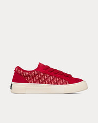 B33 Dior Oblique Mohair & Suede Red Low Top Sneakers