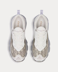 Dior Vibe Gray Dior Oblique Technical Fabric and Transparent Rubber Low Top Sneakers