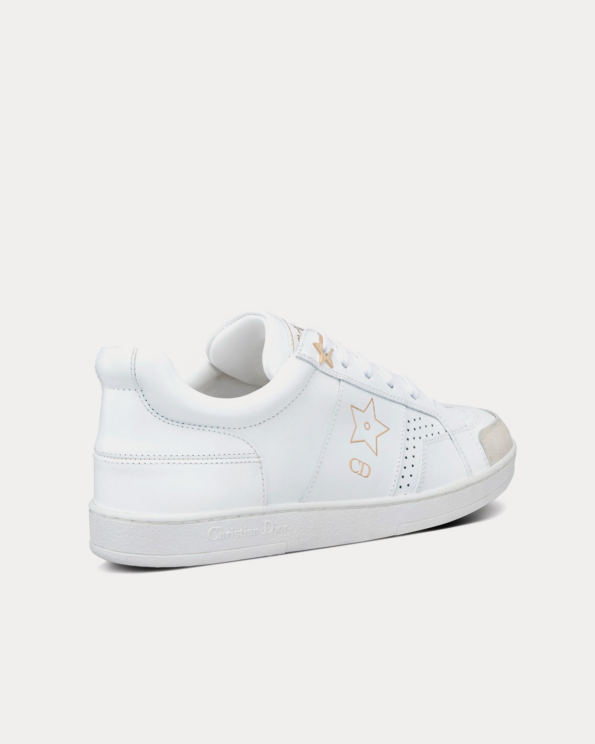 Star White Calfskin and Suede Low Top Sneakers