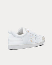 Star White Calfskin and Suede Low Top Sneakers