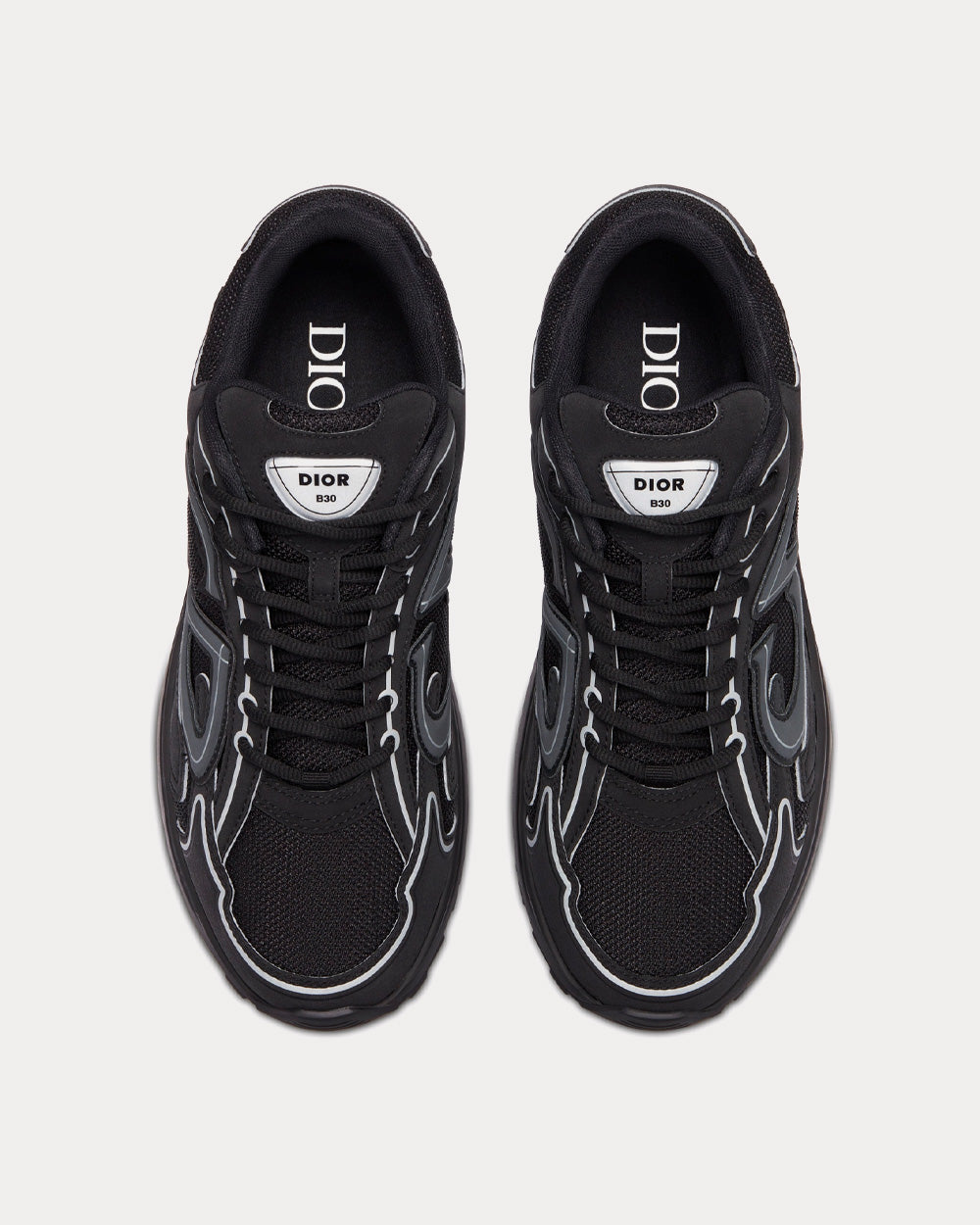 B30 Black Mesh and Technical Fabric Low Top Sneakers
