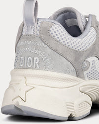 Chrono Mesh & Suede Calfskin Gray Low Top Sneakers