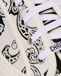 Walk'n'Dior Black and White Cotton with Dior Bandana Embroidery Low Top Sneakers