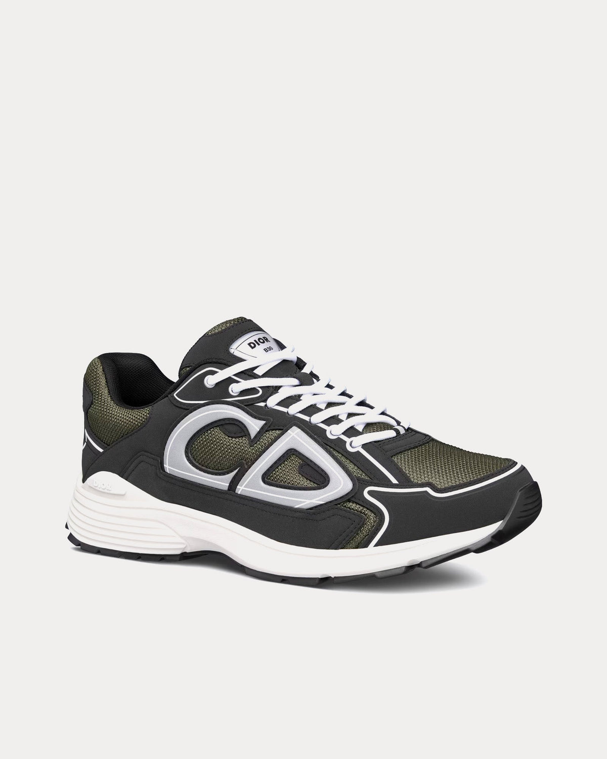 B30 Deep Green Mesh and Black Technical Fabric Low Top Sneakers
