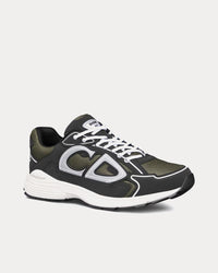 B30 Deep Green Mesh and Black Technical Fabric Low Top Sneakers