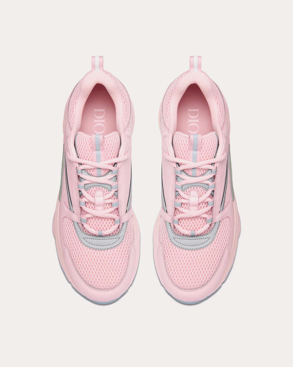 B22 Pink Technical Mesh and Smooth Calfskin Low Top Sneakers