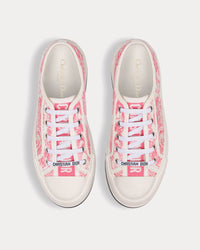 Dioriviera Walk'n'Dior Platform Cotton Embroidered with Candy Pink Toile de Jouy Sauvage Motif Low Top Sneakers
