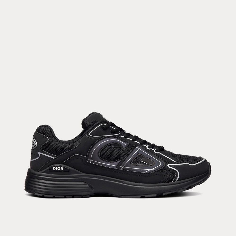 B30 Black Mesh and Technical Fabric Low Top Sneakers