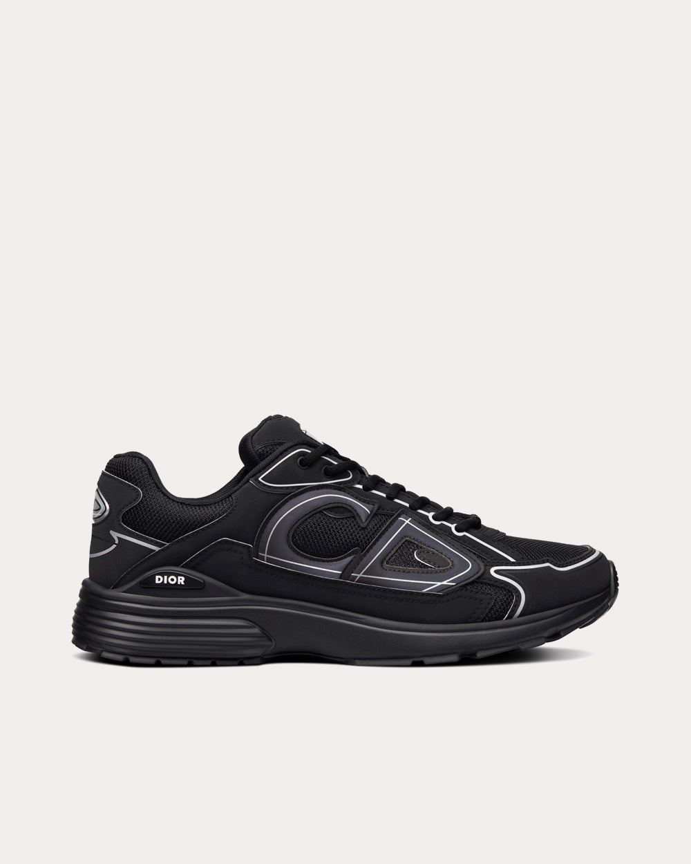 B30 Black Mesh and Technical Fabric Low Top Sneakers
