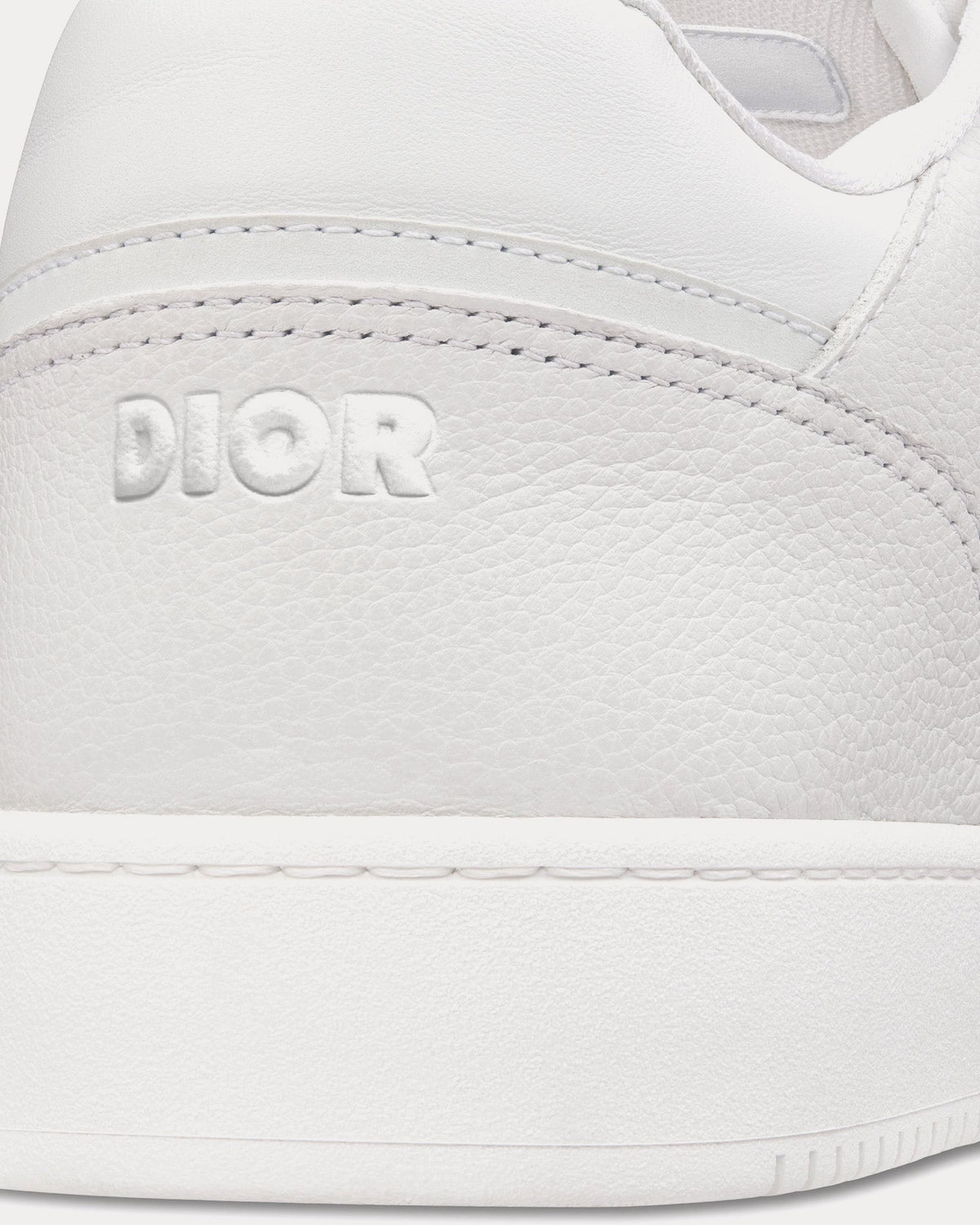 B27 White Grained Calfskin and White Dior Gravity Leather Low Top Sneakers