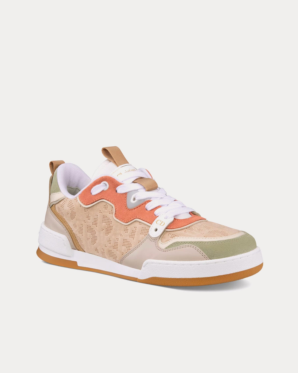 Dior One Perforated Calfskin & Suede Beige / Multi Low Top Sneakers