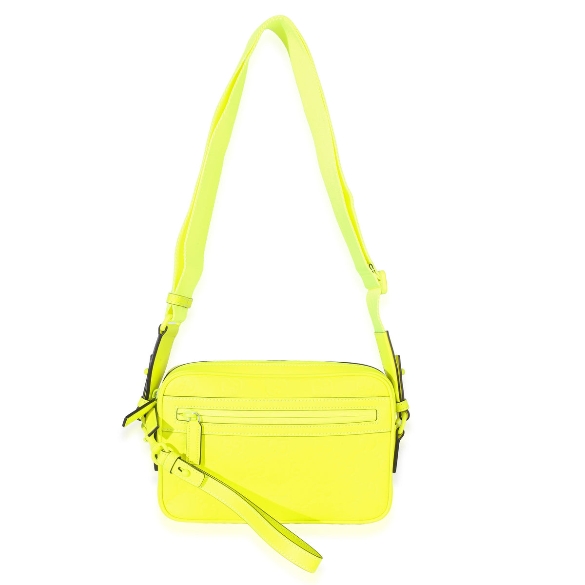 Vibrant Fluorescent Yellow Monogram Crossbody Bag