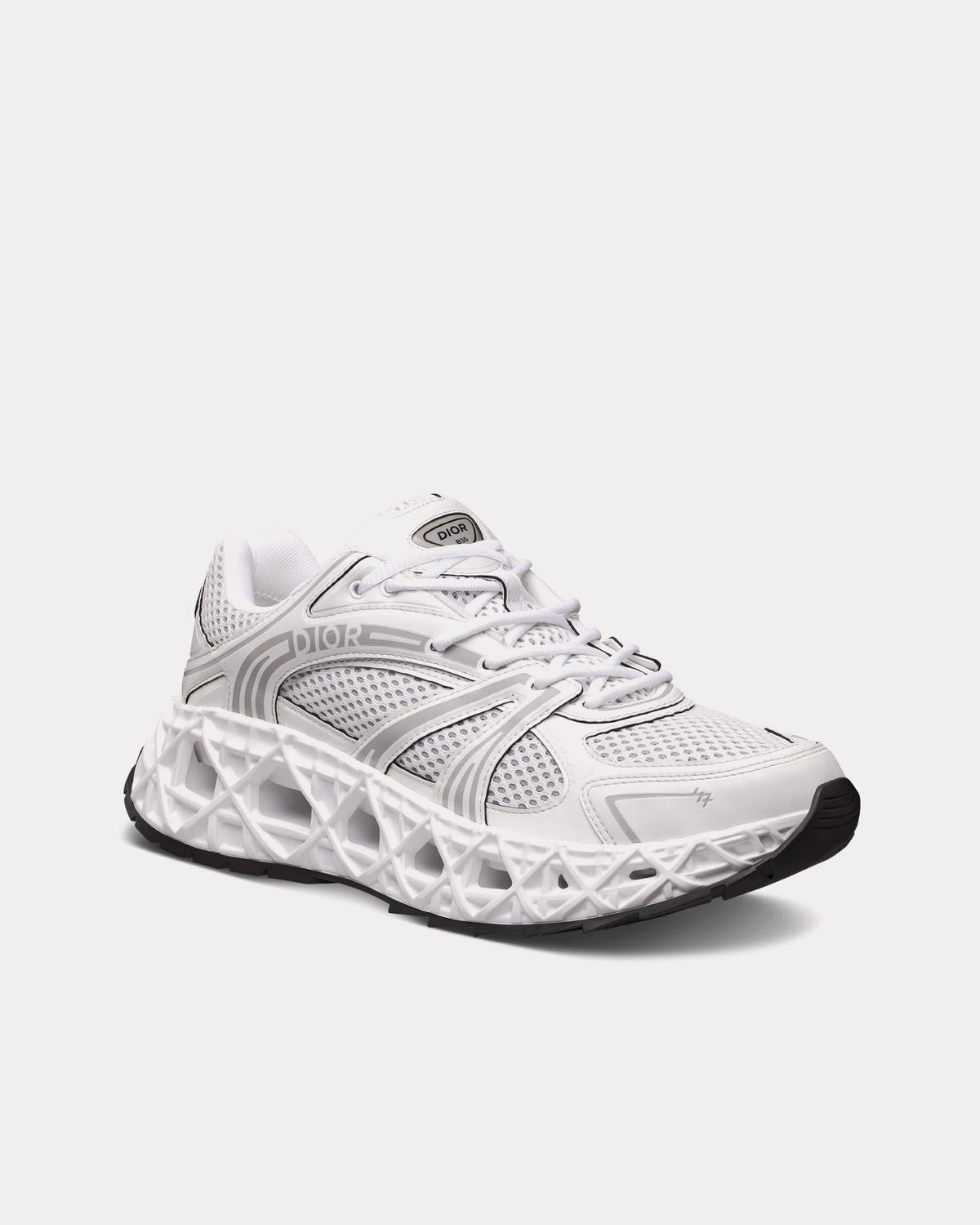 B35 NXXT White Technical Fabric and White Technical Mesh Low Top Sneakers