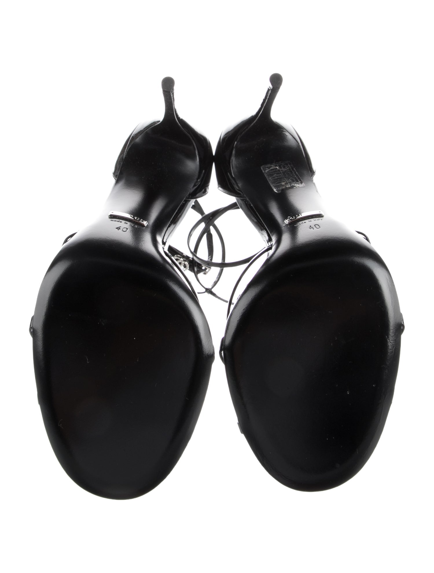 Gucci Double G Logo Patent Leather Sandals