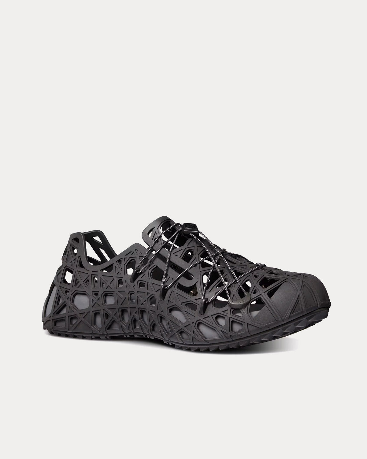 Dior Warp Black Cosmo Rubber with Warped Cannage Motif Sandals