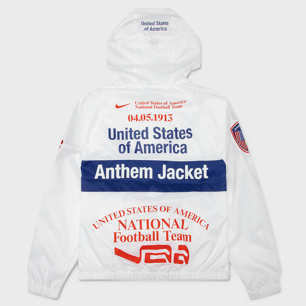 USA V.A.A. Anthem Jacket - White/Deep Royal Blue