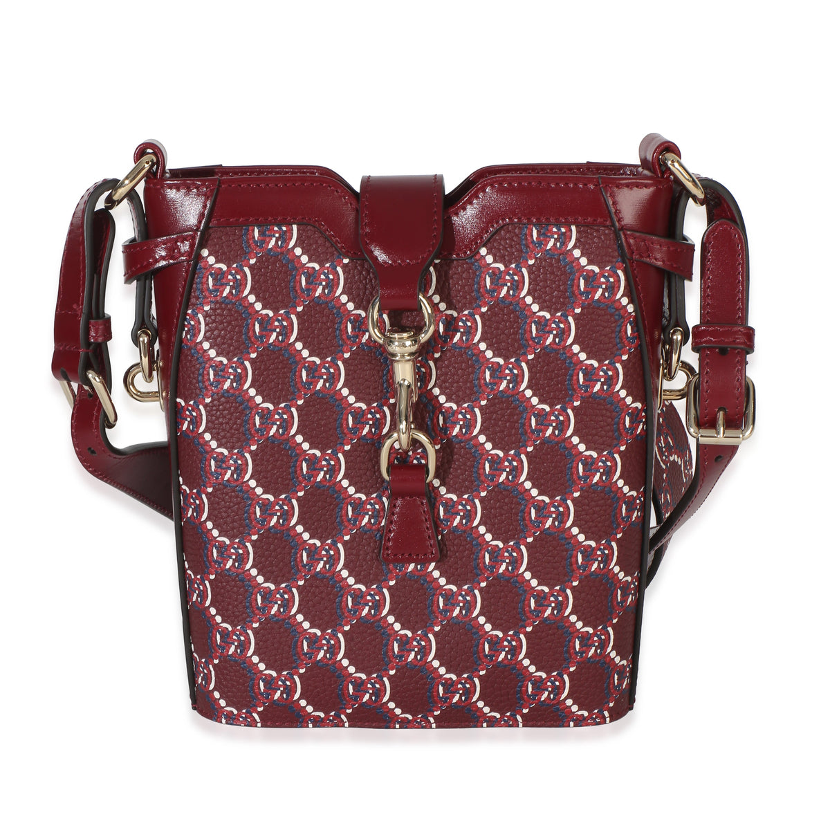 Red Multicolor Monogram Grained Calfskin Mini Shadow Bucket Bag