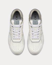 B27 White and Gray Smooth Calfskin with White Dior Oblique Galaxy Leather Low Top Sneakers