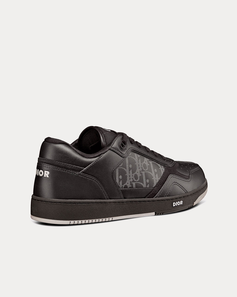 B27 Black Dior Oblique Galaxy Leather with Smooth Calfskin and Suede Low Top Sneakers