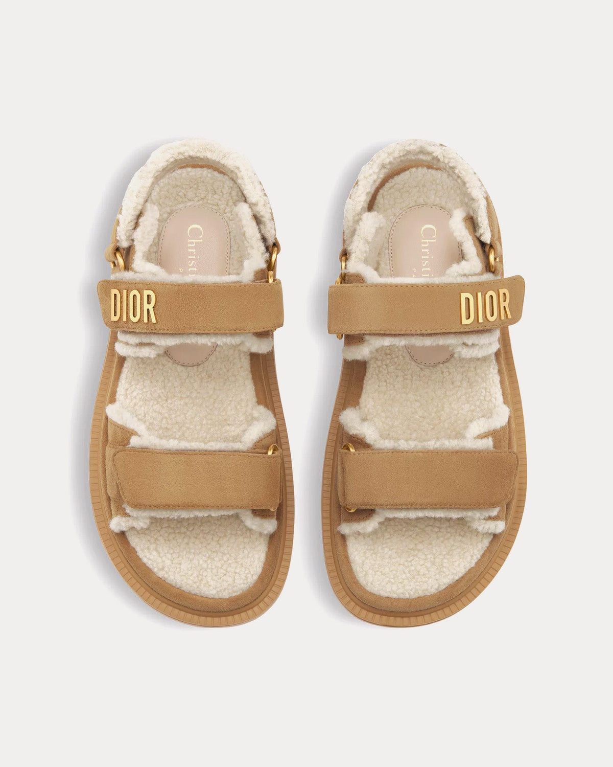 Dioract Suede Goatskin Beige Sandals