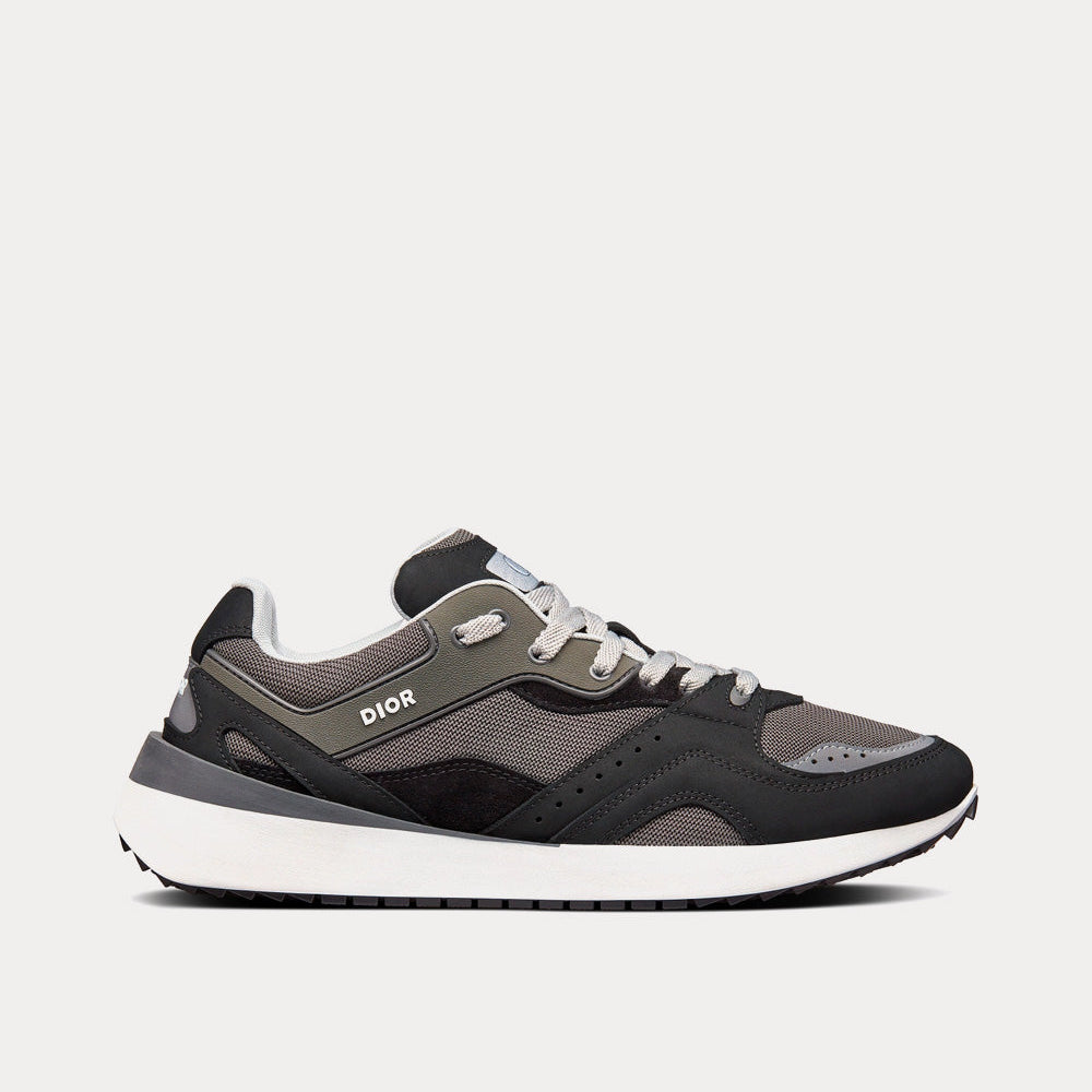 B29 Gray Technical Mesh, Black Suede and Smooth Calfskin Low Top Sneakers