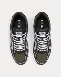 B30 Deep Green Mesh and Black Technical Fabric Low Top Sneakers