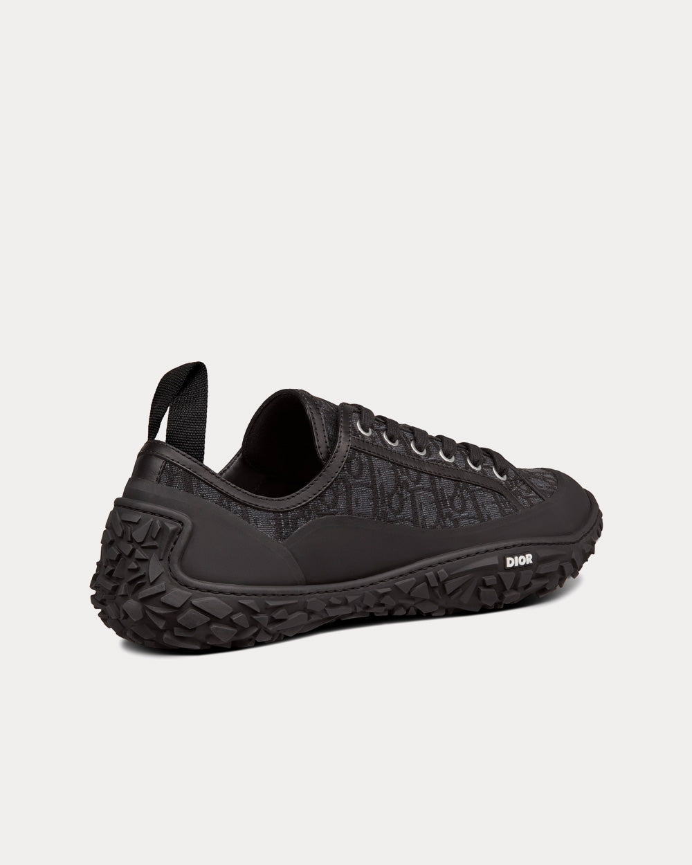 B28 Black Dior Oblique Jacquard and Rubber Low Top Sneakers