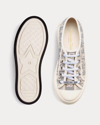 Walk'n'Dior Platform Gray Stone Dior Oblique Embroidered Cotton Low Top Sneakers