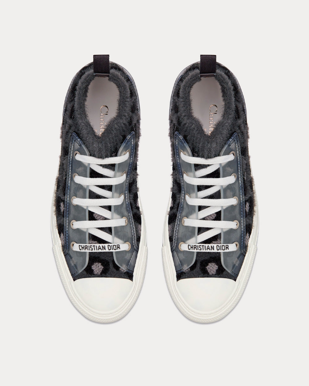 Walk'n'Dior Fur-Effect Knit with Gray Mizza Print High Top Sneakers