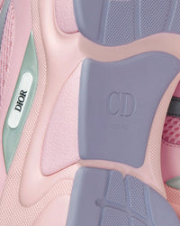 B22 Pink Technical Mesh and Smooth Calfskin Low Top Sneakers