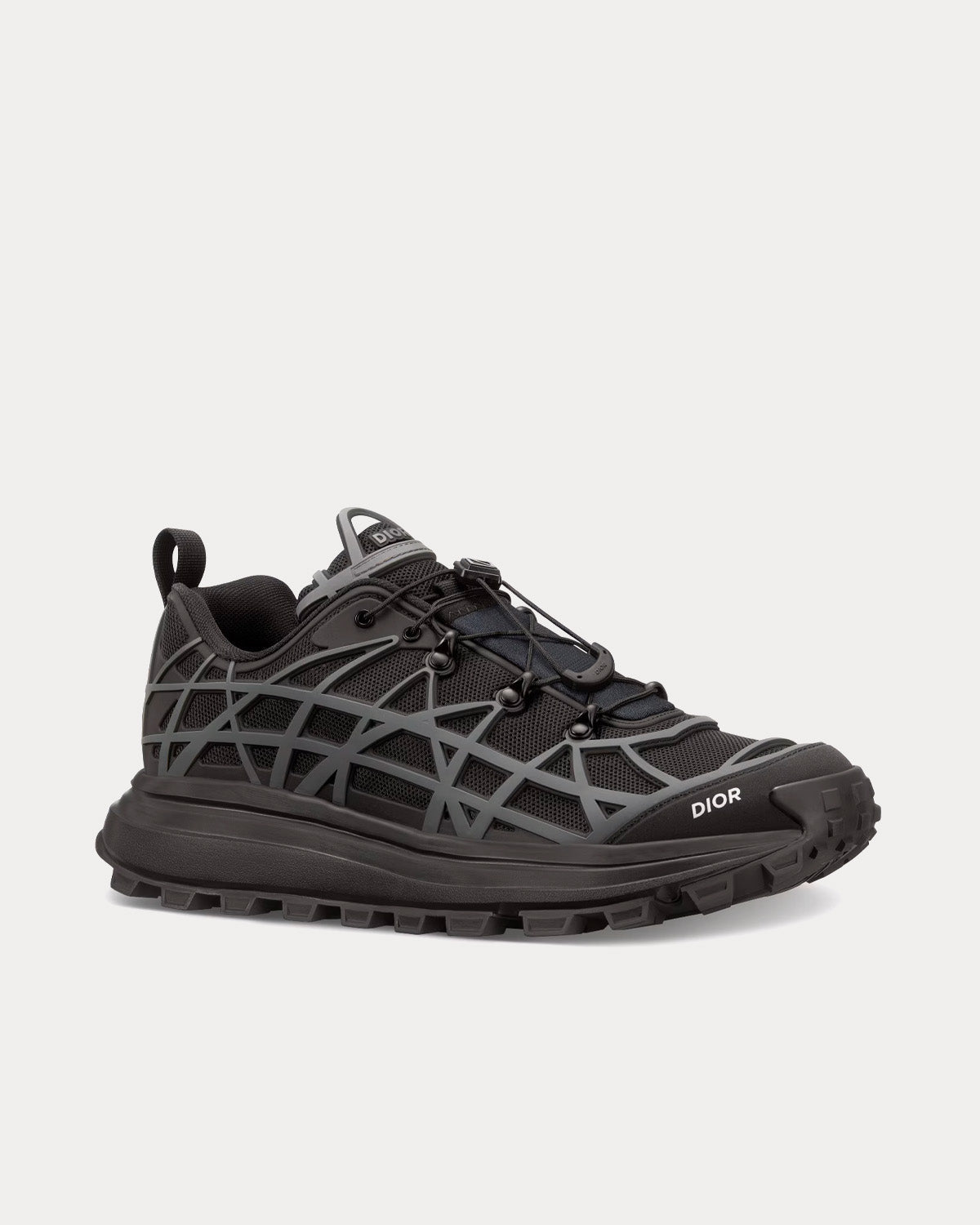 B31 Runner Technical Mesh & Rubber with Warped Cannage Motif Black / Anthracite Grey Low Top Sneakers