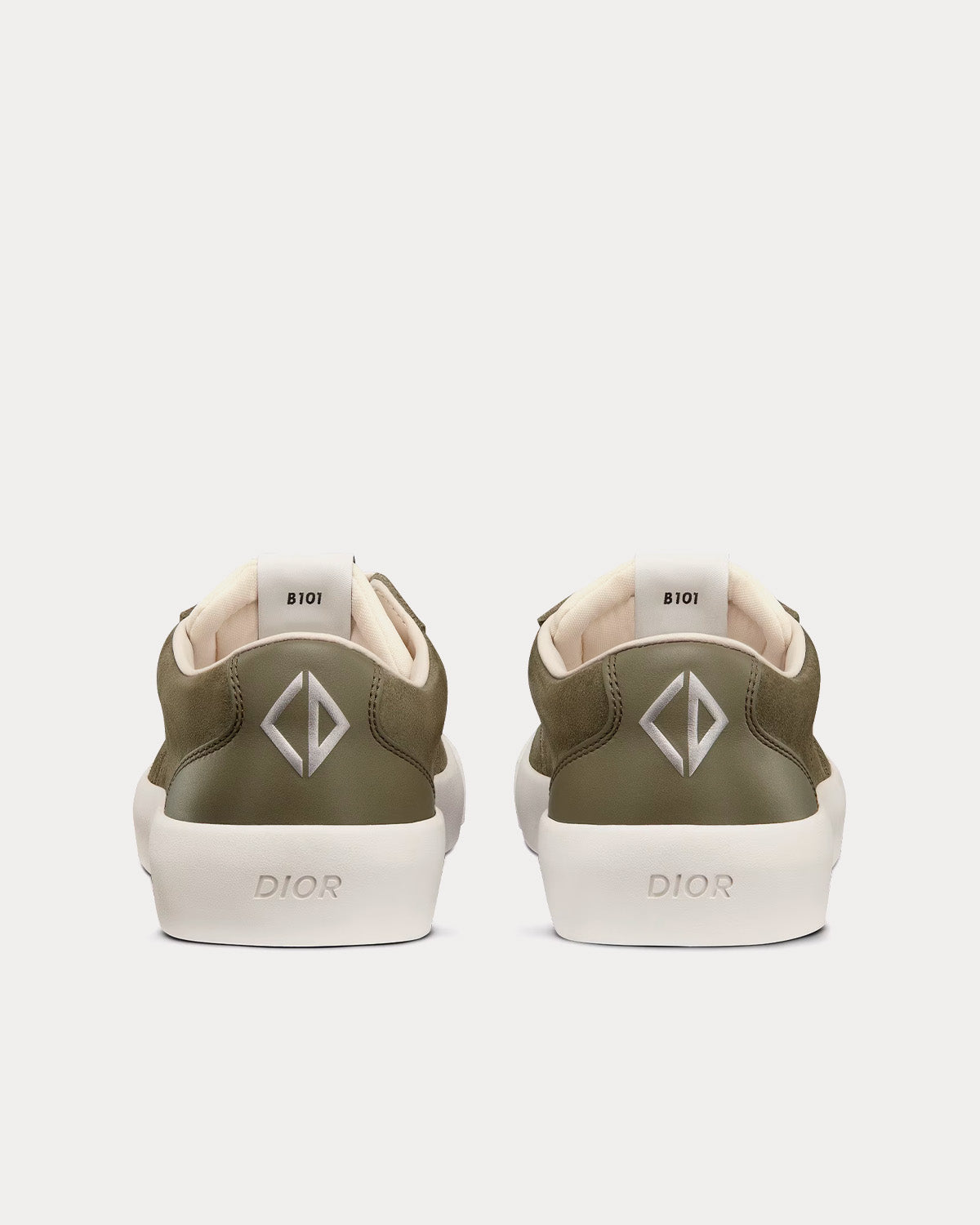 B101 Nubuck Calfskin Khaki Low Top Sneakers