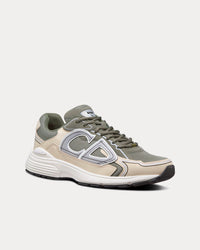 B30 Olive Mesh and Cream Technical Fabric Low Top Sneakers
