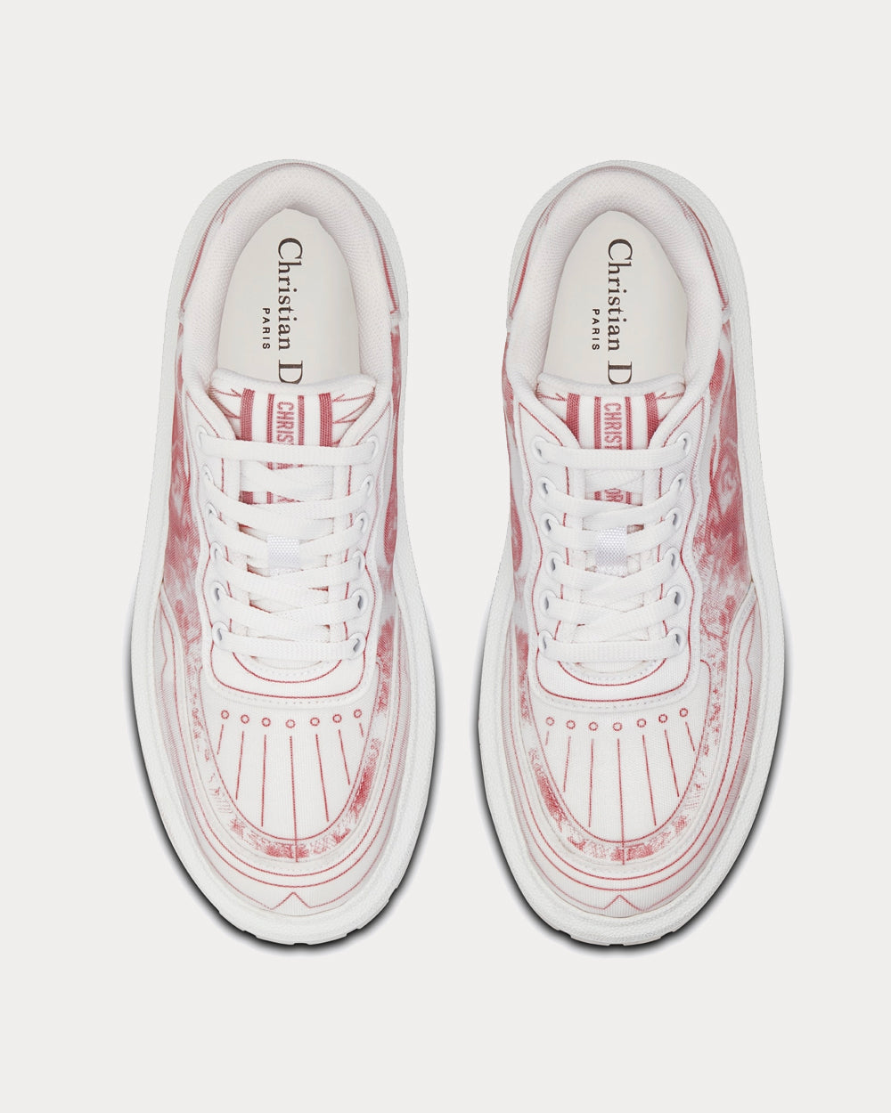 Addict Raspberry Toile de Jouy Technical Fabric Low Top Sneakers