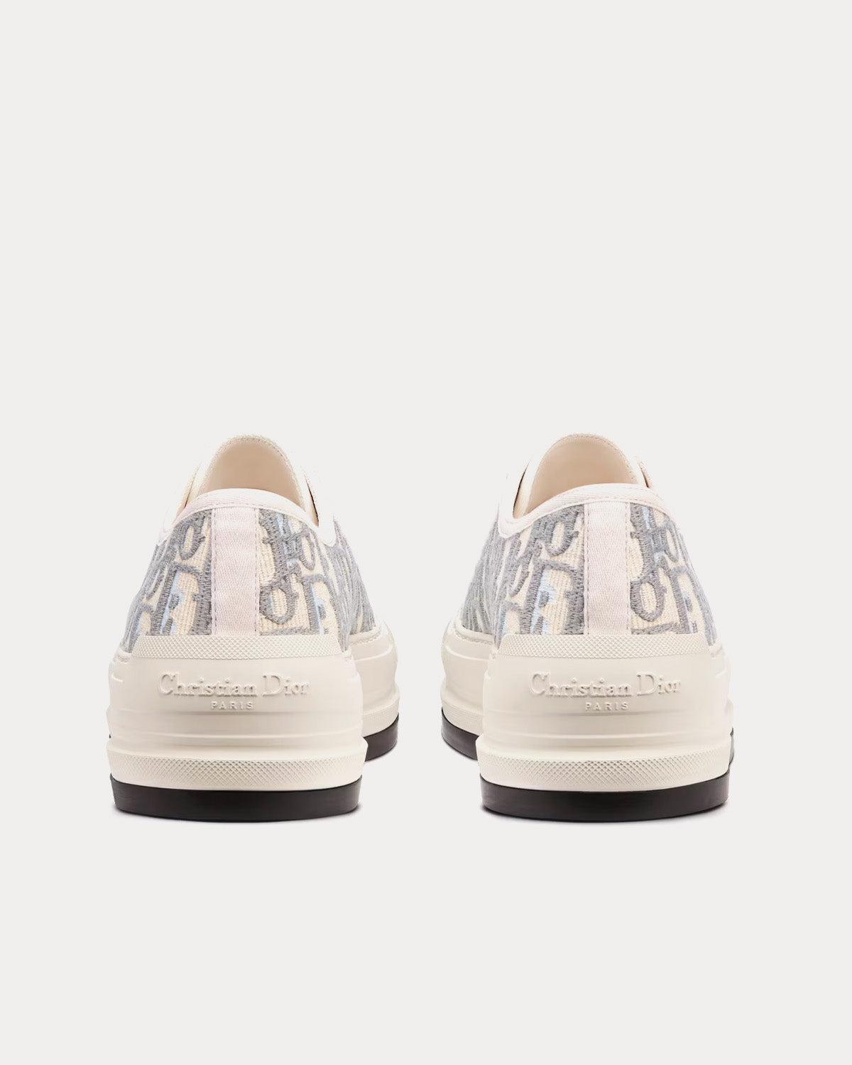 Walk'n'Dior Platform Gray Stone Dior Oblique Embroidered Cotton Low Top Sneakers
