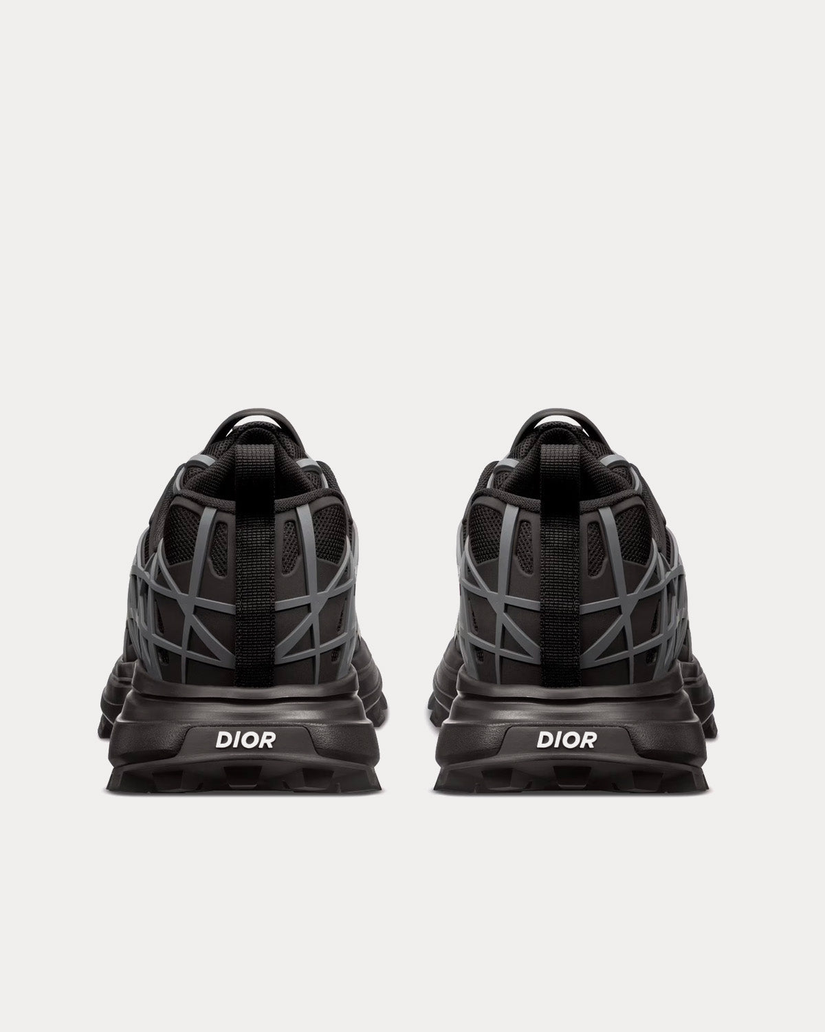 B31 Runner Technical Mesh & Rubber with Warped Cannage Motif Black / Anthracite Grey Low Top Sneakers