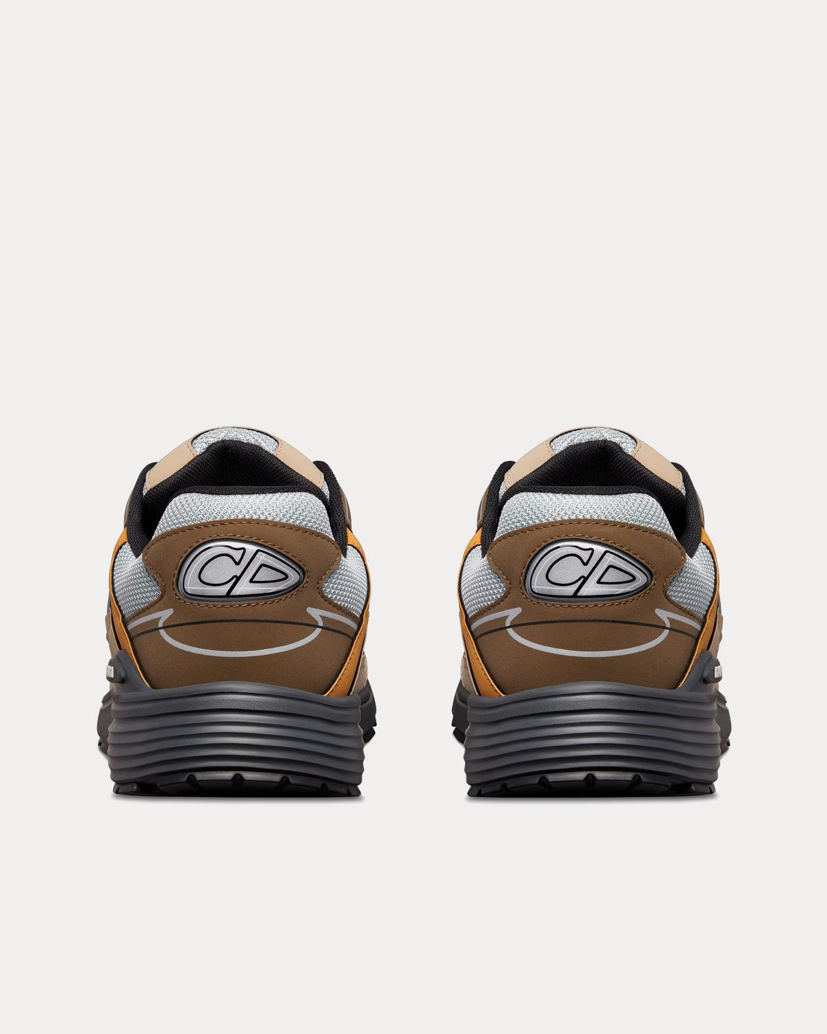 B30 Gray Mesh with Brown, Orange and Beige Technical Fabric Low Top Sneakers