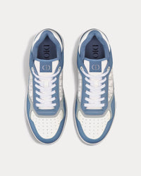B27 Blue and White Smooth Calfskin with White Dior Oblique Galaxy Leather Low Top Sneakers