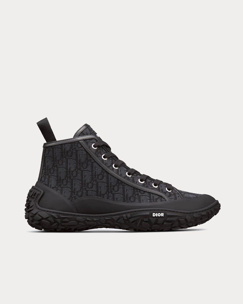 B28 Black Dior Oblique Jacquard and Rubber High Top Sneakers