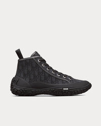B28 Black Dior Oblique Jacquard and Rubber High Top Sneakers