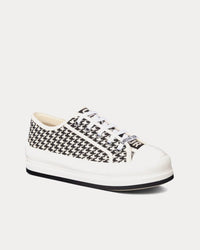 Walk'n'Dior Platform Black and White Micro-Houndstooth Embroidered Cotton Low Top Sneakers