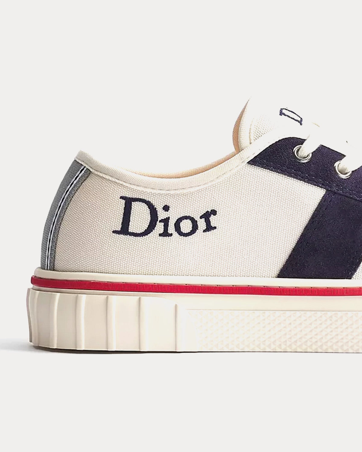 Hooper Canvas White / Navy Blue Low Top Sneakers