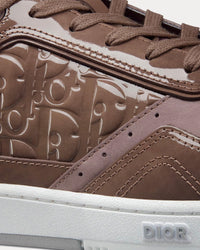 B27 Plum Patent Calfskin and Dior Oblique Gravity Leather Low Top Sneakers