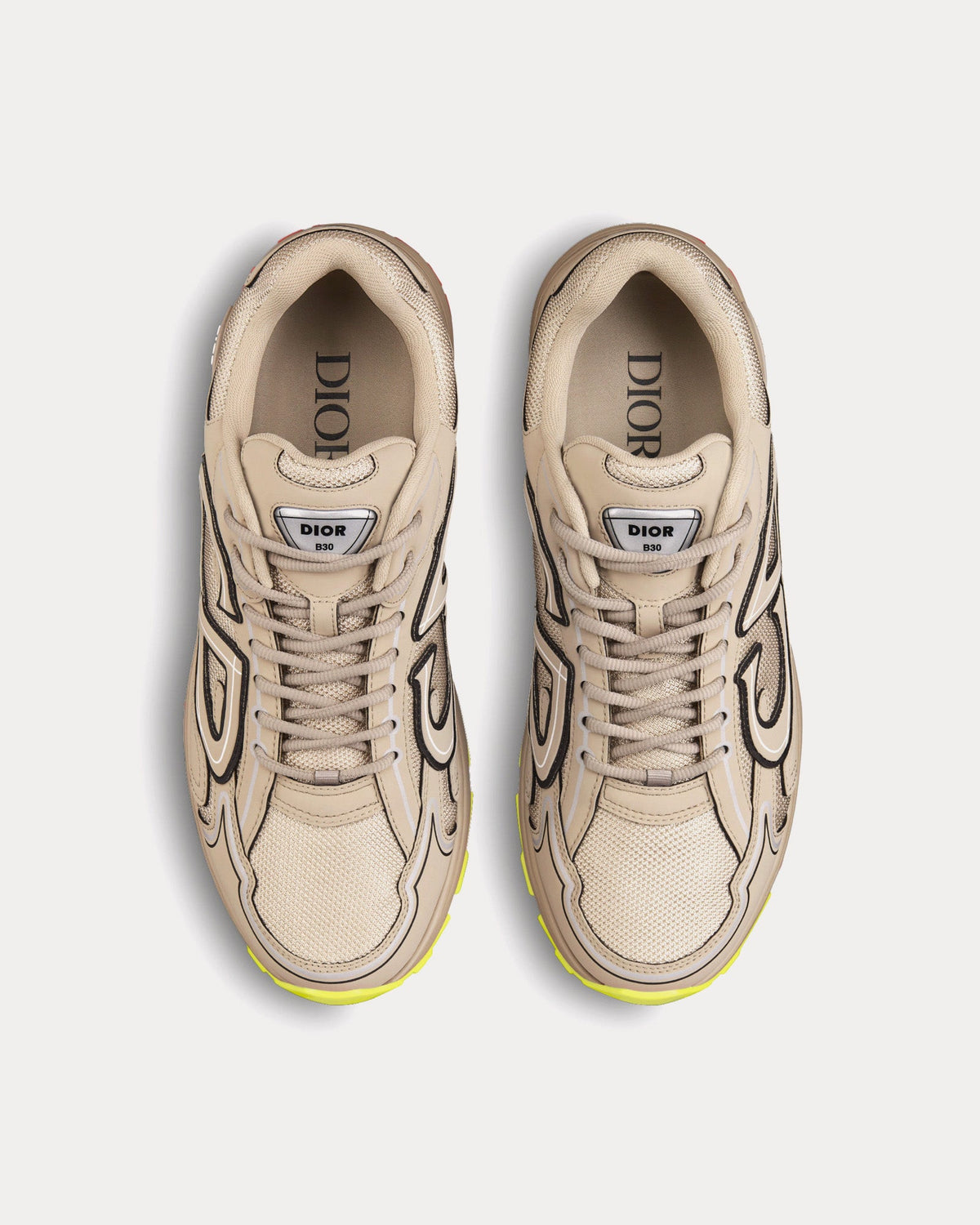 B30 Mesh & Technical Fabric Beige Low Top Sneakers